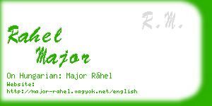 rahel major business card